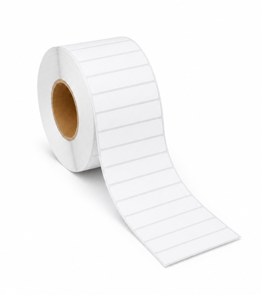 4" x 1" Thermal Transfer Labels | Perforated | 3" Core, 8" OD | 4 Rolls/Box