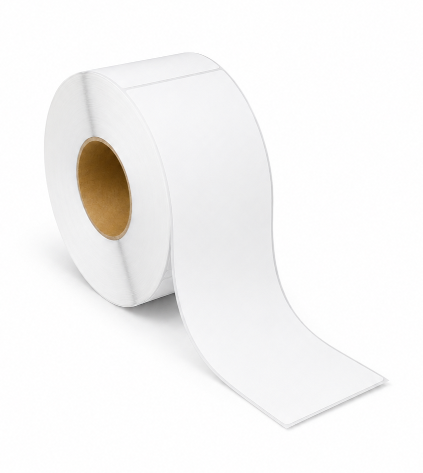 4" x 12" Thermal Transfer Labels | Perforated | 3" Core, 8" OD | 4 Rolls/Box