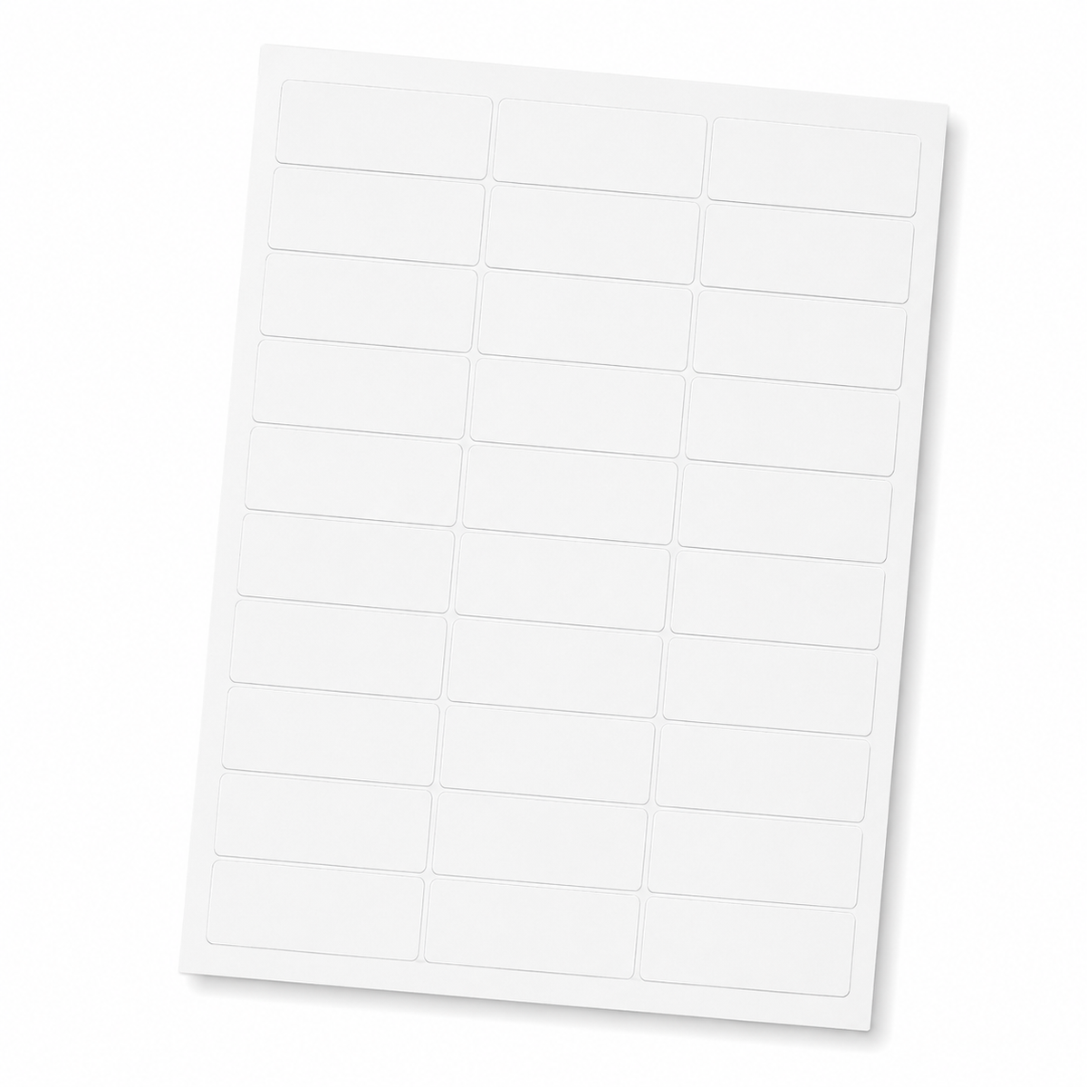 Blank white 2.83" x 1" laser sheet labels, 33 labels per sheet