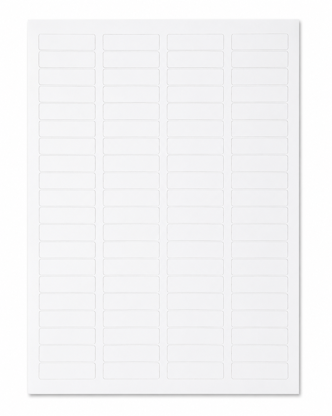 Blank white 1.75" x 0.5" laser sheet labels, 80 labels per sheet