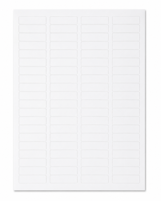 Blank white 1.75" x 0.5" laser sheet labels, 80 labels per sheet
