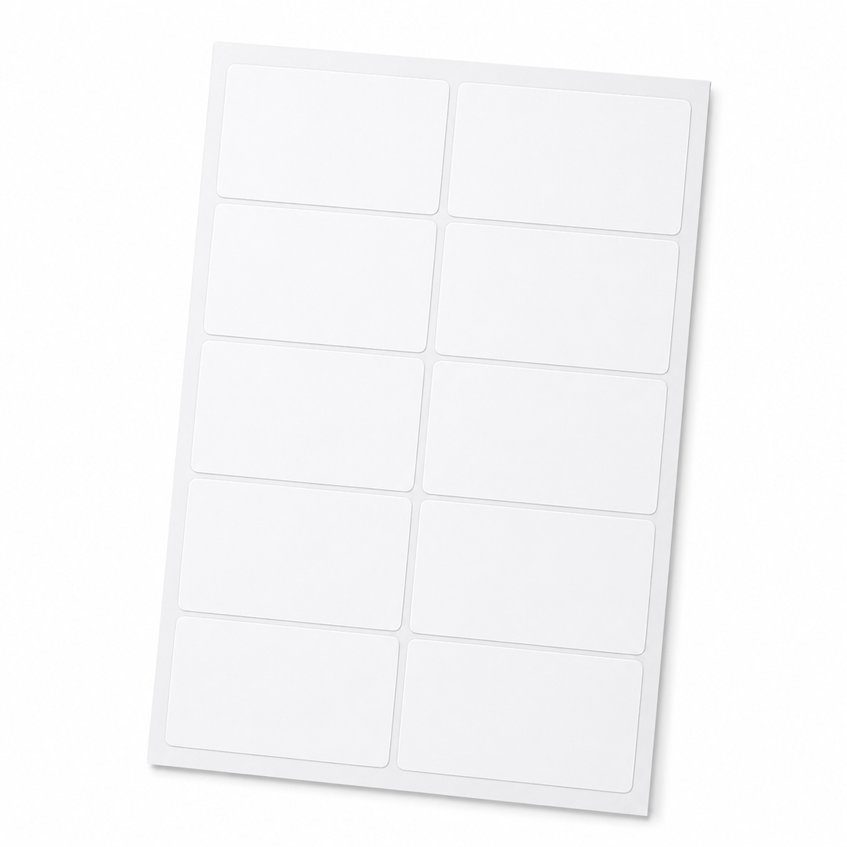 Blank white 4" x 2" laser sheet labels, 10 labels per sheet