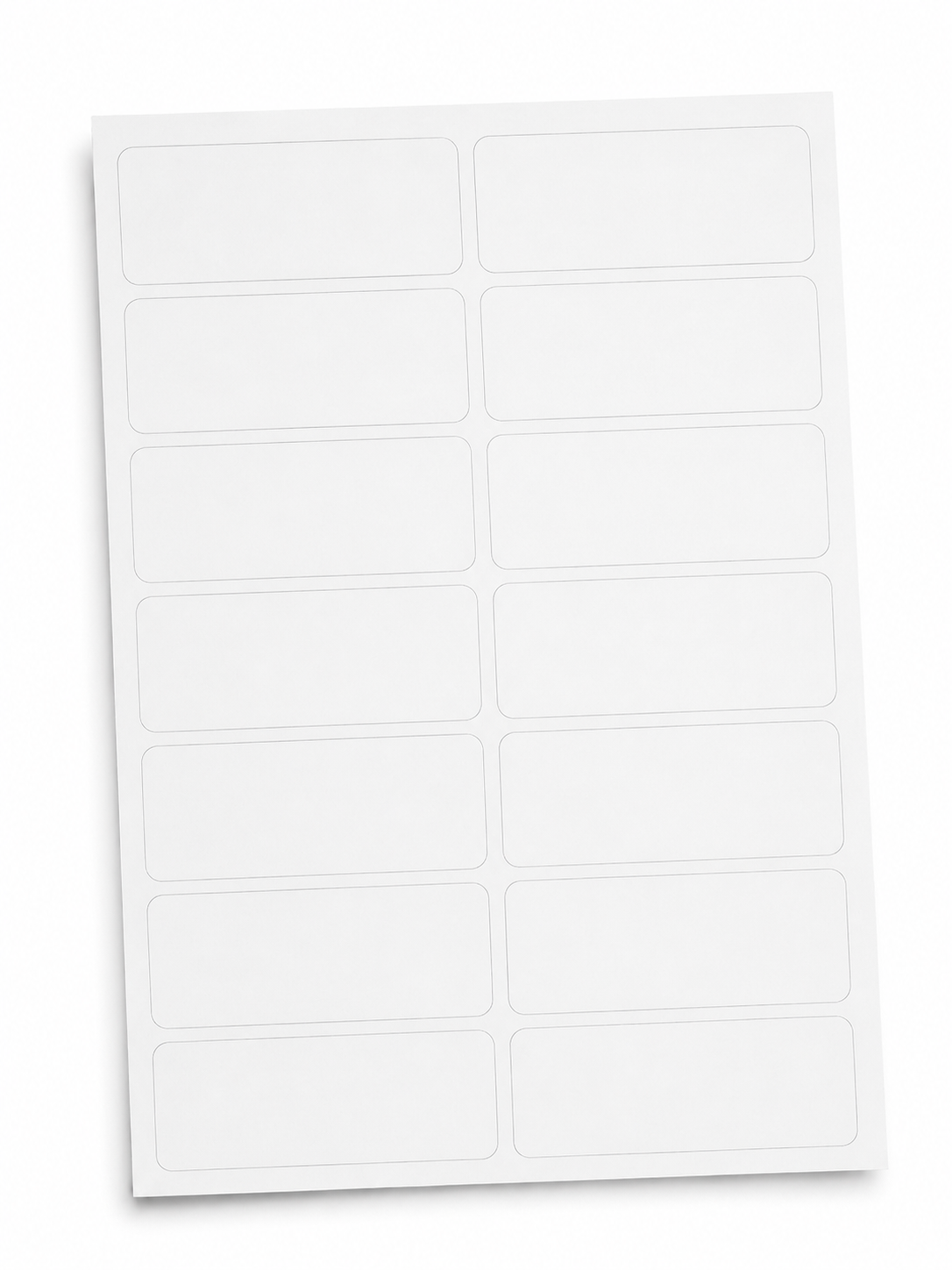 Blank white 4" x 1.5" laser sheet labels, 14 labels per sheet