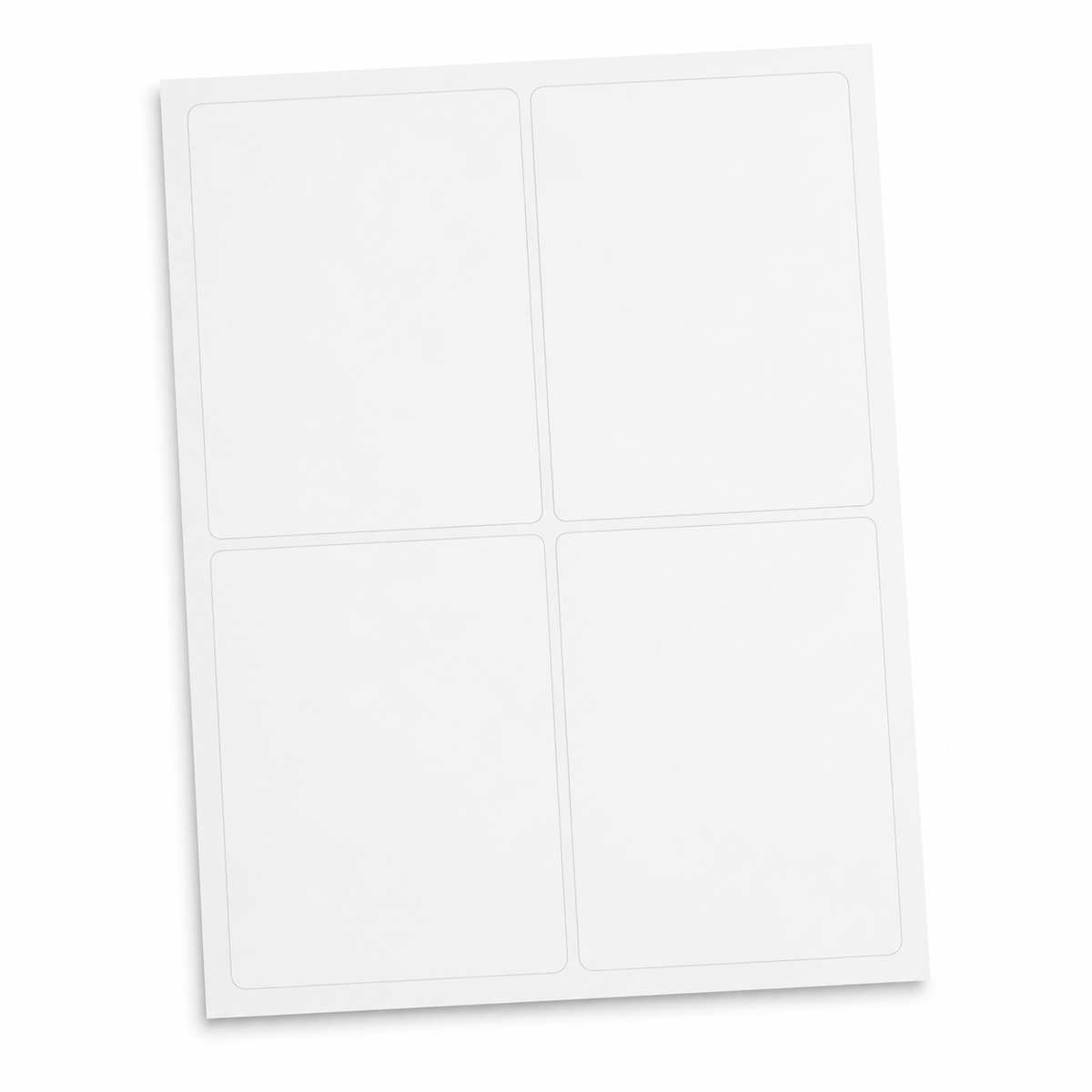 Blank white 4.25" x 5.5" laser sheet labels, 4 labels per sheet