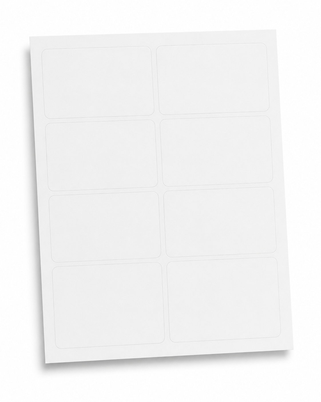 Blank white 4.25" x 2.75" laser sheet labels, 8 labels per sheet