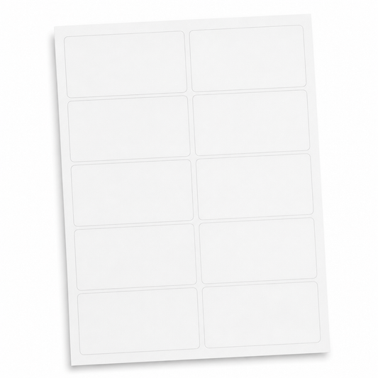 Blank white 4.25" x 2" laser sheet labels, 10 labels per sheet