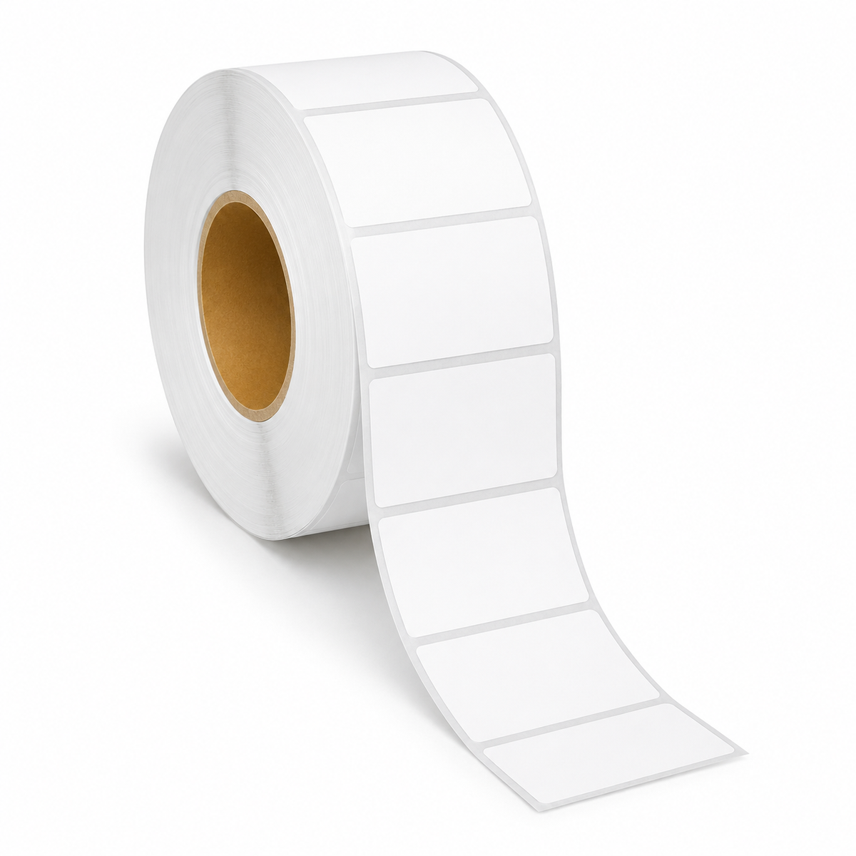 Blank white 3" x 2" thermal transfer label roll, 3" core, 8" OD