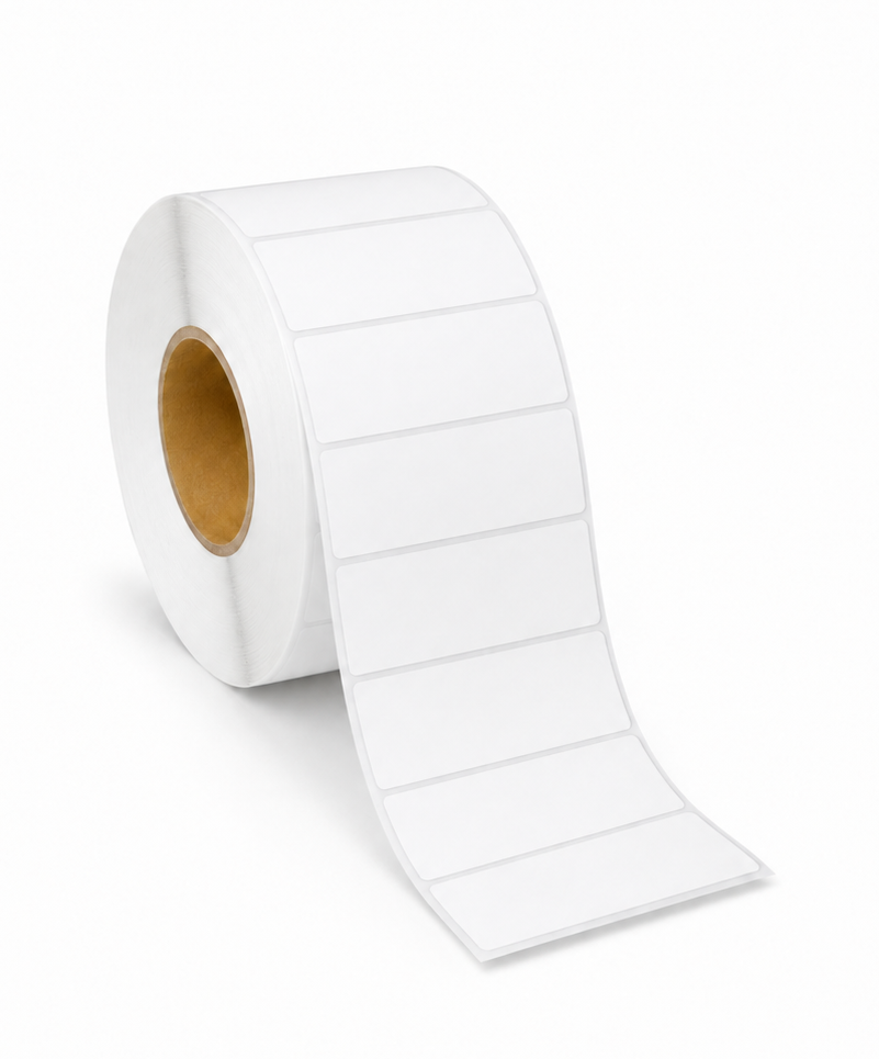 4" x 1.5" Thermal Transfer Labels | Perforated | 3" Core, 8" OD | 4 Rolls/Box